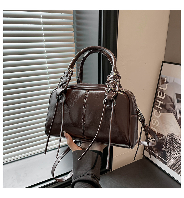Europa y los Estados Unidos de moda de cuero suave bolso de mano para mujeres 2025 nuevo retro transfronterizo bolso de hombro Boston