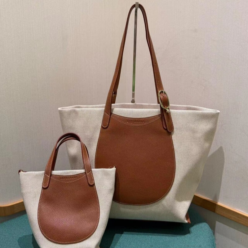 French Longchamp New Canvas Women's Bag, Daily Commuter Bag, Casual Shoulder Bag, Simple Bucket Bag, Niche Tote Bag