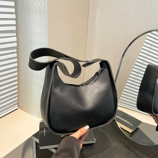 Cross-Border Bags, High-End 2025 New Versatile Women's Bags, Retro Shoulder Bags, Fashionable Internet Celebrity Wide Shoulder Strap Crossbody Bags