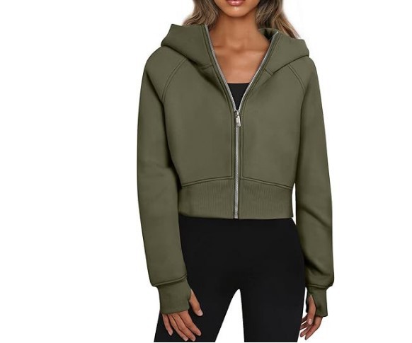 Zipper Design Women's Streetwear Solid Color Zipper Zipper Hoodie