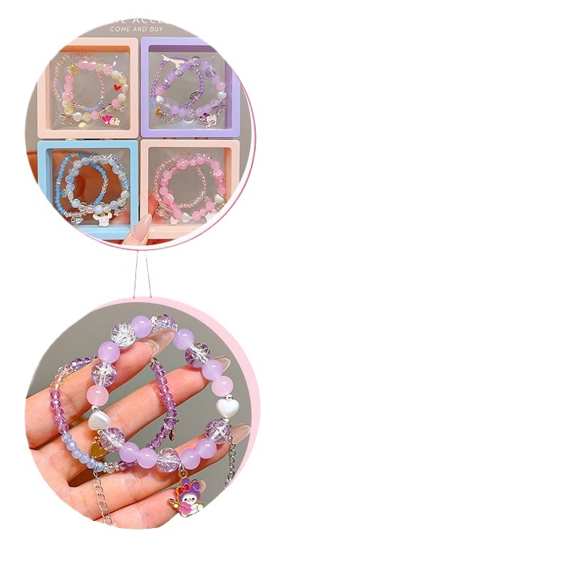 520 dar a la mejor amiga pulsera de niños niñas cuentas pulsera de joyería amatista niñas joyería de mano regalos DIY