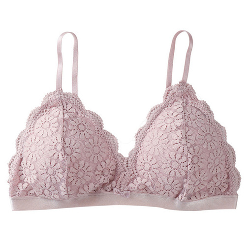 Lace bra for women, sexy French triangle cup sling, beautiful back bra, simple and light, no steel ring, student chest wrap