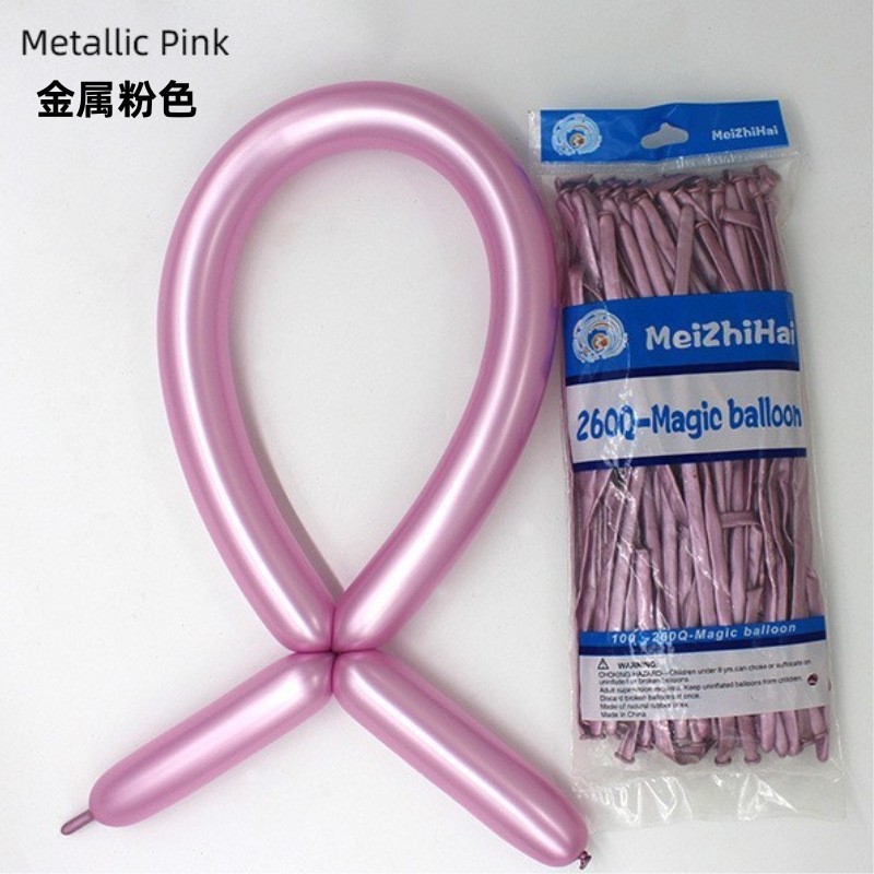 Globos largos de metal cromado 260, globos mágicos tejidos, engrosados, 1.8g, cromados, formas versátiles, inflables