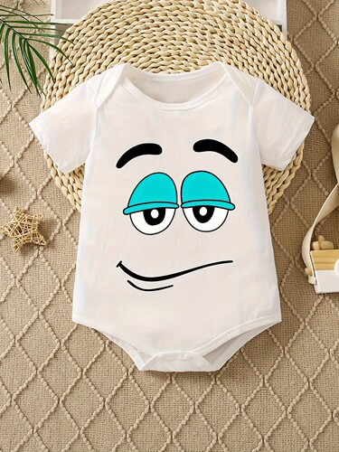 Cross-border baby suit summer pure cotton diaper cover for boys and girls, superhero print short-sleeve crawling suit
