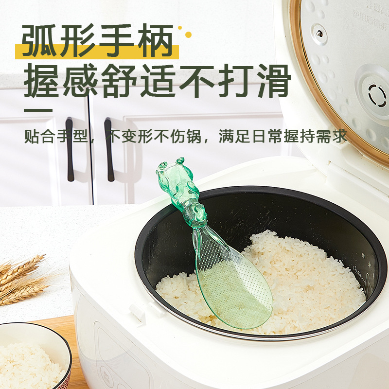 Food Grade Transparent Rabbit Spoon Creative Standable Rice Spoon Household Non-Stick Rice Scoop Kitchen Spoon Serving Rice Spoon