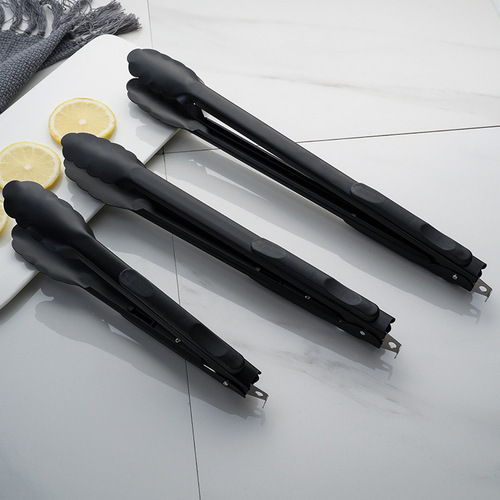 Black non-stick food clip steak barbecue clip baking bread clip kitchen baking tool multi-functional buffet clip