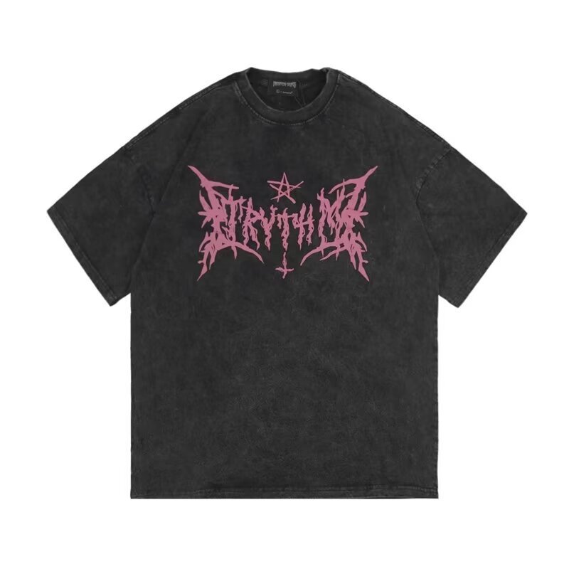 American Style Retro Heavy Cotton Washed Old Short-sleeved T-shirt Men's and Women's Fashion Brand Street Fashion Niche Half-sleeved T-shirt