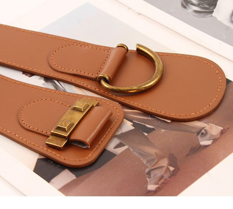 Simple Style Solid Color Pu Leather Alloy Elastic Band Women's Leather Belts display picture 10