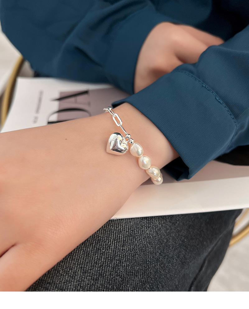 S Yintai Silver Vintage Baroque Pearl Love Bracelet Student Light Luxury High End Feel Handmade Jewelry_voghion.com