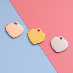 New Style Simple Heart Necklace Pendant Mirror Stainless Steel Love Pendant DIY Accessory Factory Direct Sale