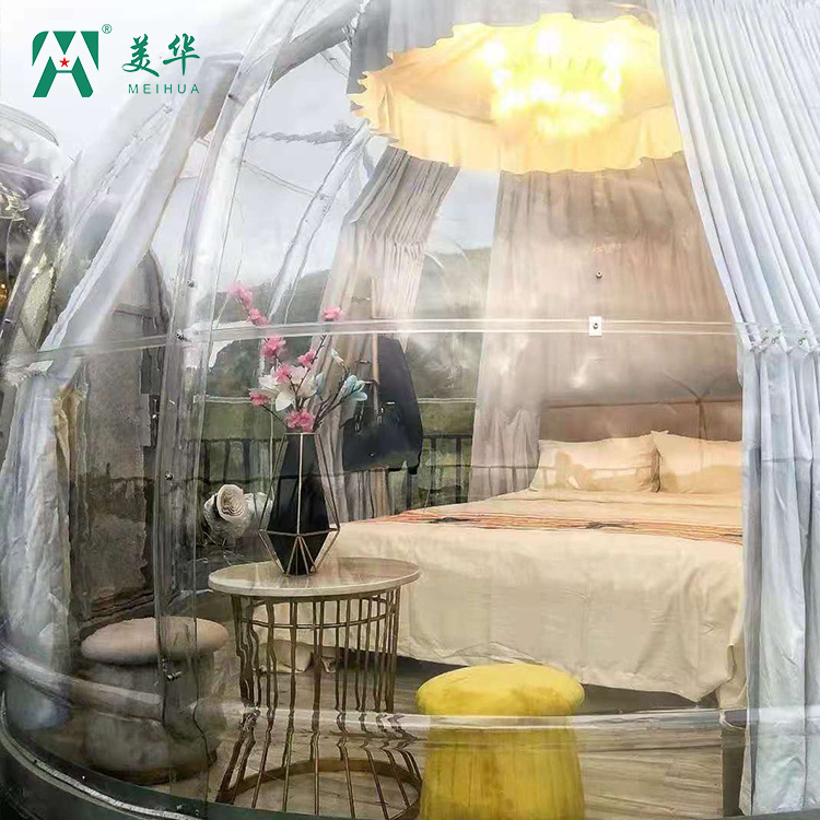 Sichuan PC cielo estrellado habitación red reloj rojo en boda burbuja casa restaurante B & B redondo transparente habitación precio de fábrica 3,3 m