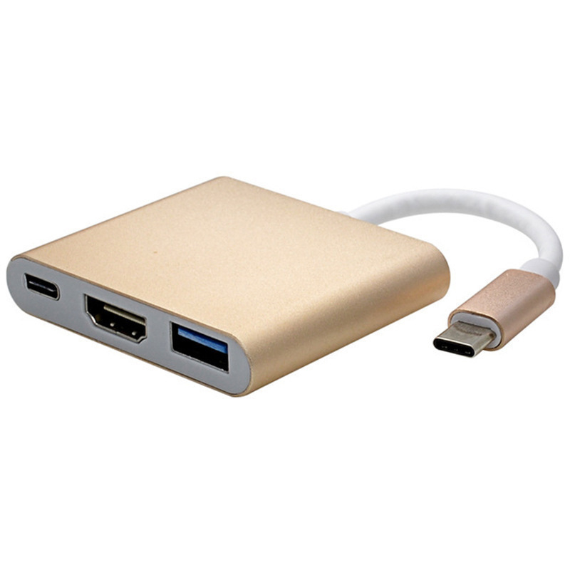 TYPE-C変換HDMI三合一4k中継ケーブル変換器type-c変換hdmi USBハイビジョンケーブル拡張ドック|undefined