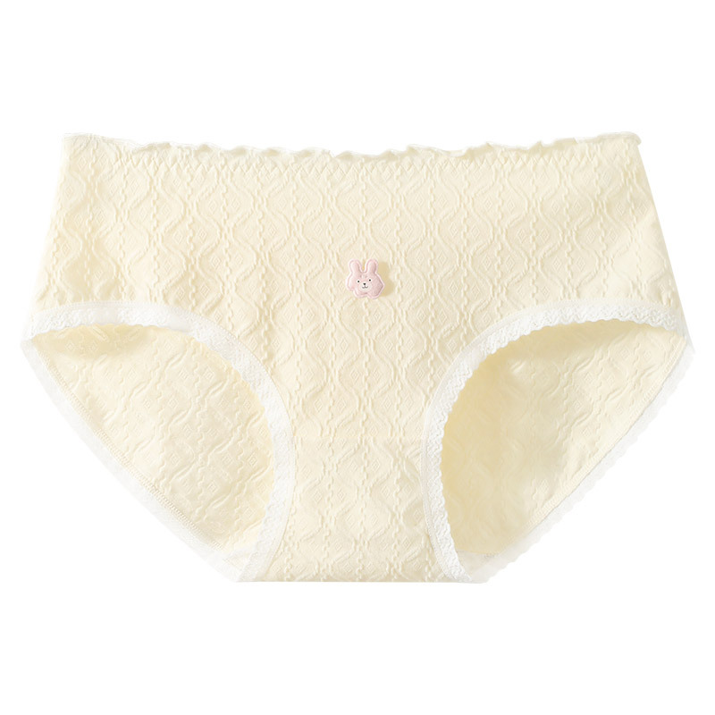 Algodón de las mujeres de algodón antibacteriano transpirable entrepierna media cintura triángulo corto cabeza puro dulce ropa interior de niña sin costuras