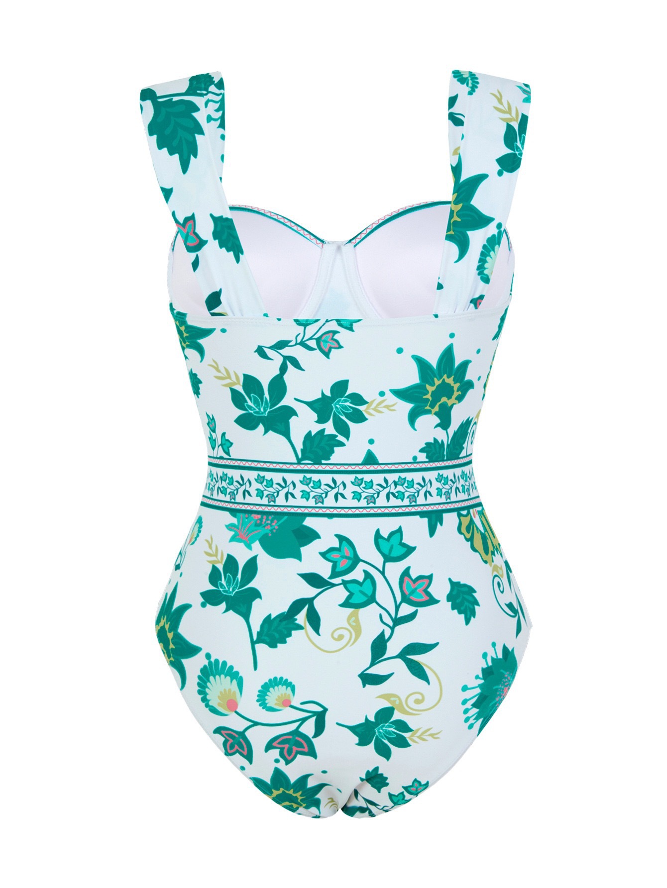 Push-up Underwire One-piece Swimsuit Tummy Control Digital Print_voghion.com