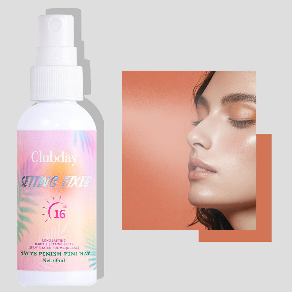 Clubday 60ML Cross-border Moisturizing Matte Setting Spray Long-lasting Oil Control, Water Resistance and Clear Setting Spray Water undefined