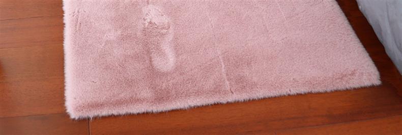 Thickened Imitation Rabbit Plush Carpet for Bedroom, Large Area Bedside Mat, Balcony Living Room Coffee Table Blanket, Simple Ins