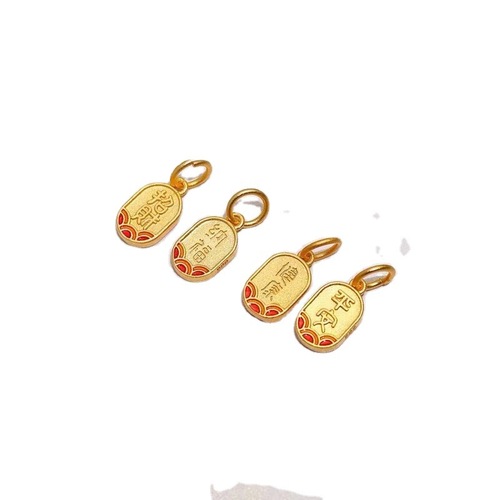 Ancient gold sand gold color-preserving imitation gold small pendant to attract wealth and fortune DIY woven bracelets for men and women small pendant accessories