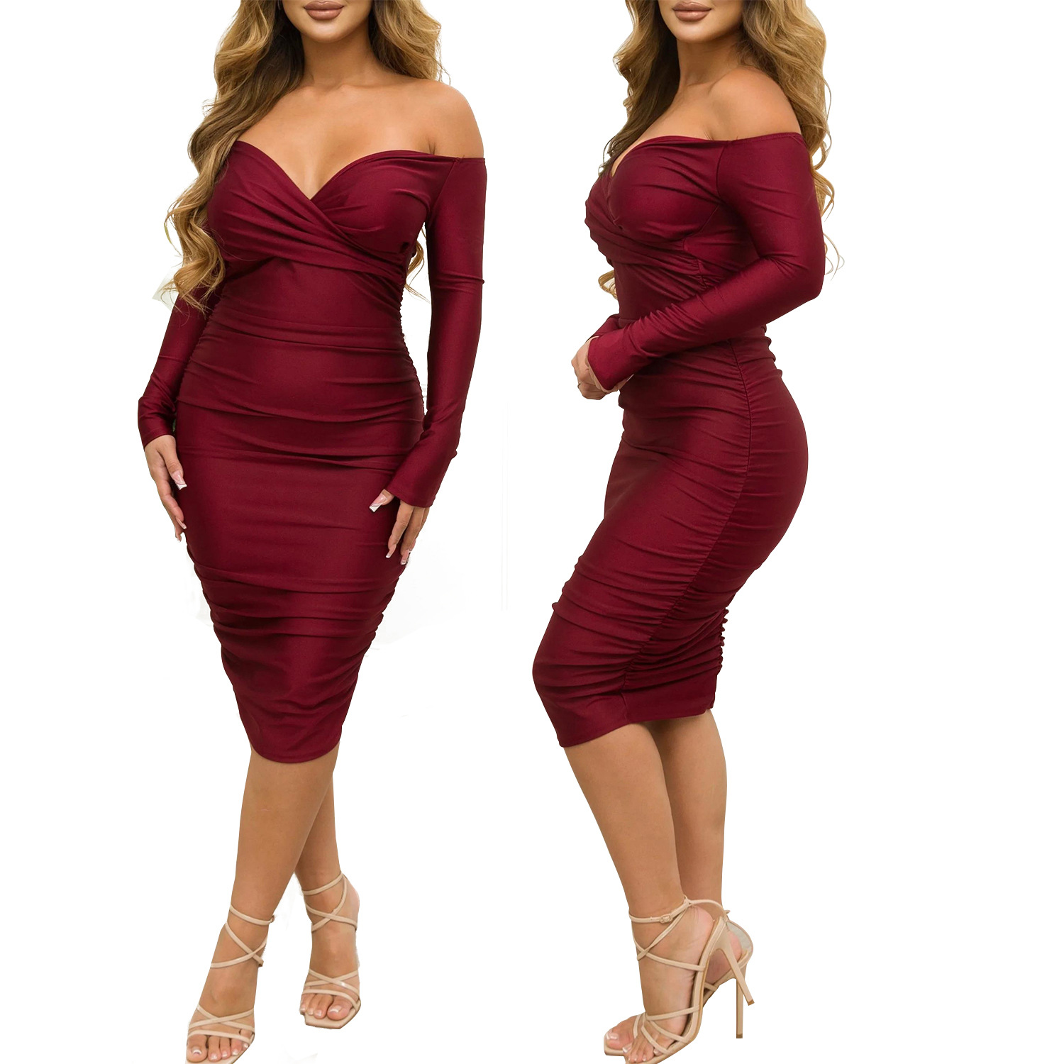 247g Weight Midi Dress Dress Length Type Sleeveless Sleeve Length Pencil Skirt Dresses Type Regular Sleeve Sleeve Type Spandex, Polyester Fabric Type Mid Waist Waist Line Daily Occasion Boat Neck Neckline Slim Fit Type Solid Color Pattern Summer, Spring, Autumn Season Women'S Gender Patchwork Design Fashion Style Wholesale Women'S Fashion Patchwork Solid Color Daily Boat Neck Sleeveless Pencil Skirt 30