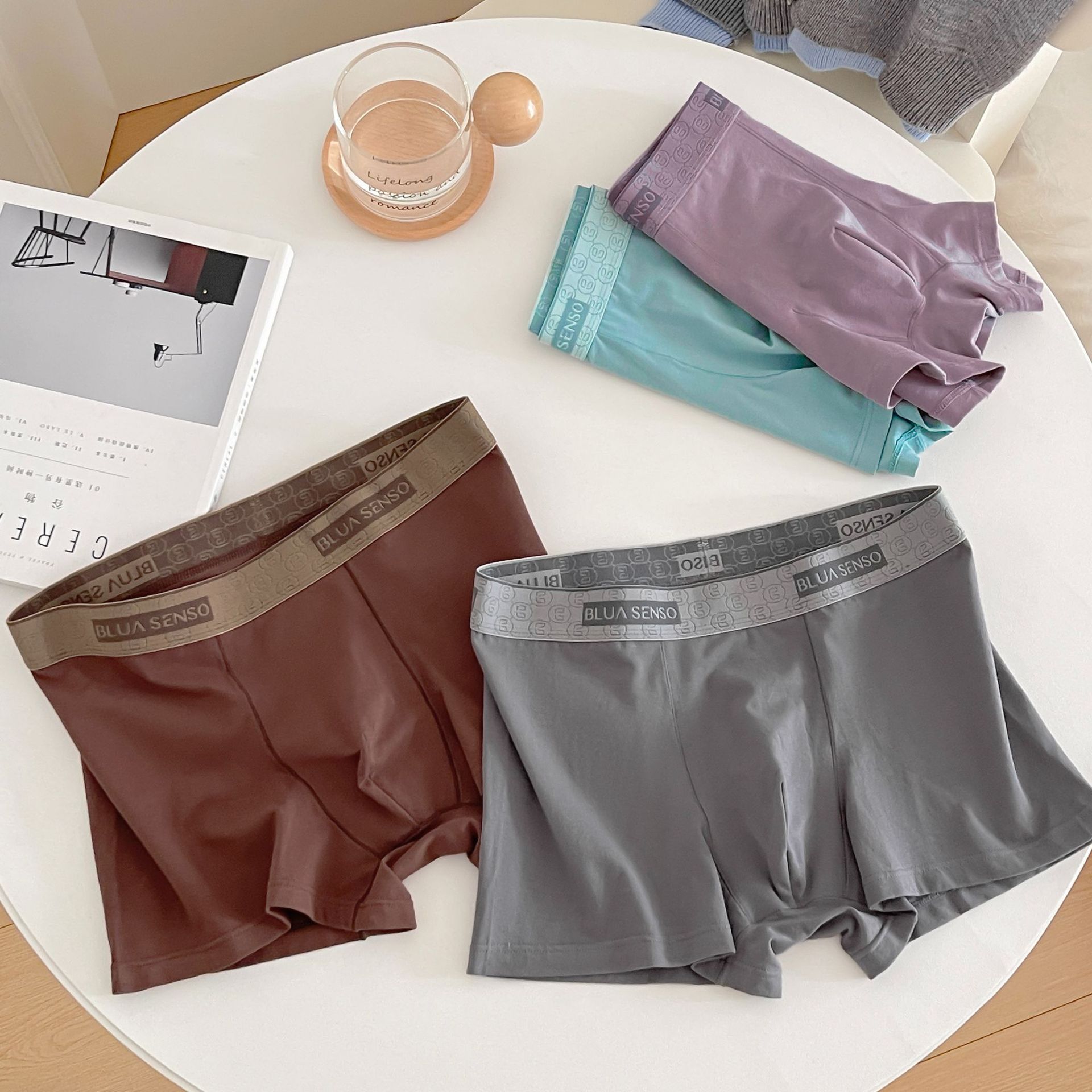 Xinjiang Long-Staple Cotton Men's Boxer Briefs, Pure Cotton, Breathable, Comfortable, Antibacterial Crotch, Men's Style, All-Cotton Four-Corner Shorts