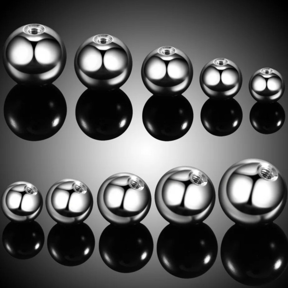 F136 Titanium Alloy Internal Thread Ball Ear Stud Replacement Parts 16G 8mm Lip Stud Eyebrow Stud Tongue Stud Piercing Jewelry detail image 2