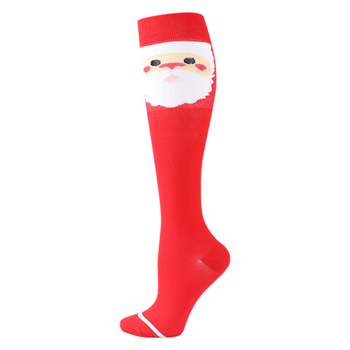 Cross-border Christmas compression socks, sports beautiful legs, calf socks, stockings, elastic socks, socks, men's and women's compression socks wholesale