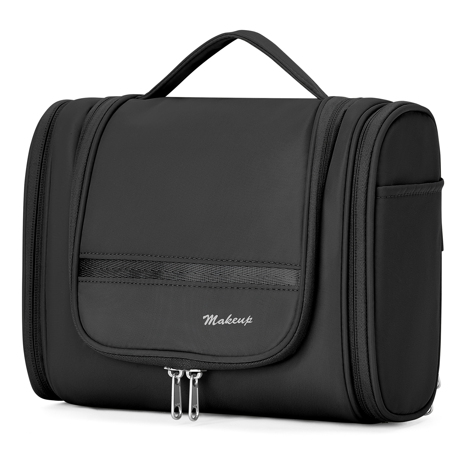 Sophisticated handheld cosmetic bag for traveling