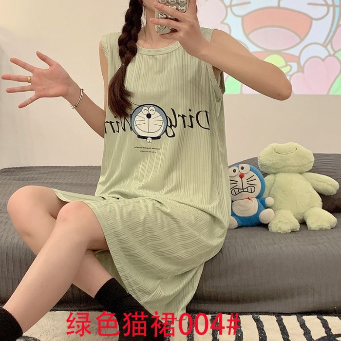 Chaleco al por mayor transfronterizo camisón mujeres verano lindo pozo versión coreana nuevo estilo caliente vestido de pijama ropa de hogar