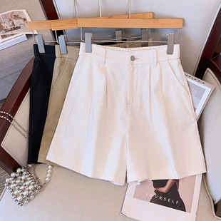 100.00 kg-150.00 kg Plus Size Chubby Girls Summer Korean Style High Waist Casual Shorts Loose Slim Look Fat Wide Leg Pants 5999