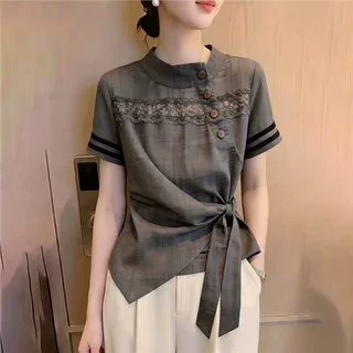 深圳南油2026夏季超火减龄上衣女韩系显白时尚气质精致老钱风小众