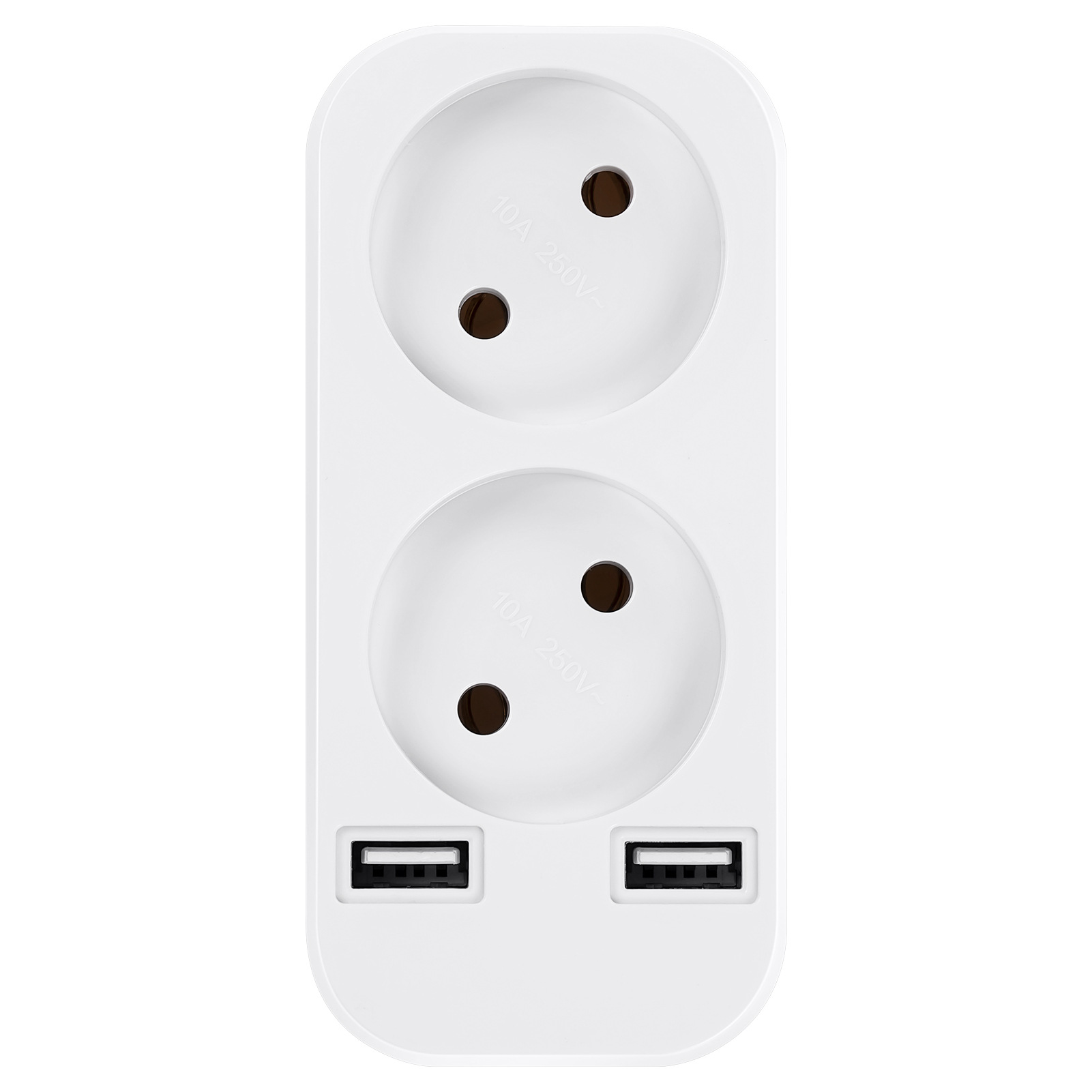 工厂直销欧式转换插带双USB2位插座俄罗斯法式德式通用携带方便