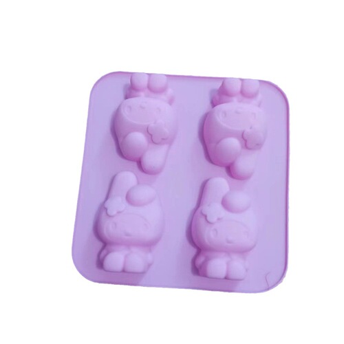 4 cartoon animals silicone white jelly bowl cake soft candy mold complete set mini plaster doll mold Melody