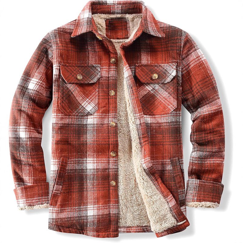 European and American Men's Plaid Jacket Amazon Flannel Long-Sleeved Lapel Fleece-Lined Single-Breasted Loose Men's Jacket European and American Men's Plaid Jacket Amazon Flannel Long-Sleeved Lapel Fleece-Lined Single-Breasted Loose Men's Jacket