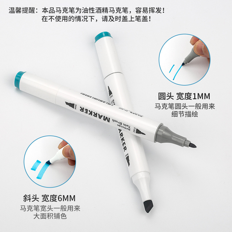 marcador de pluma para estudiantes conjunto de pintura infantil auténtico triángulo de doble cabeza marcador especial al por mayor de los estudiantes