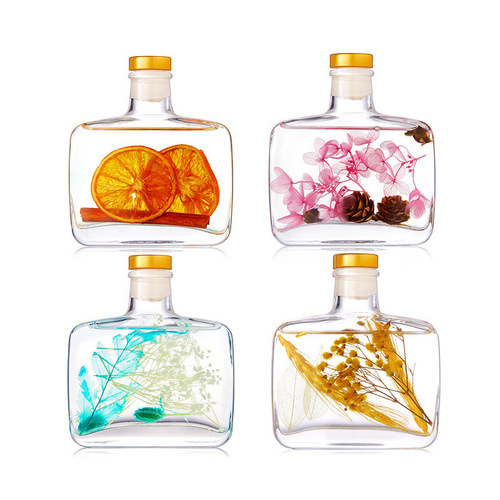 Aromatherapy essential oil flat bottle fireless aromatherapy hotel bedroom dried flowers rattan toilet deodorization long-lasting fragrance