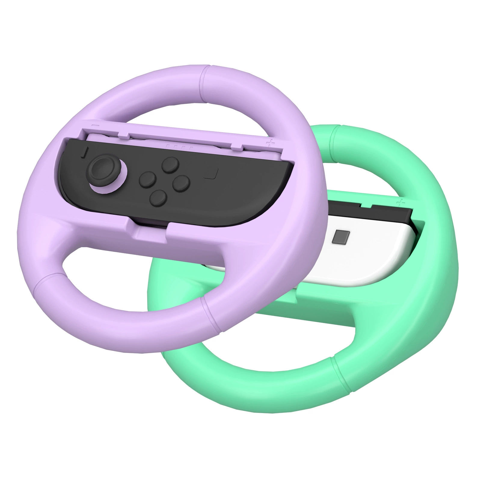 Подходящий для Nintendo Switch/switch2 рукоять-руль с силиконовым чехлом, зелёный и фиолетовый двухцветный аксессуар для контроллера