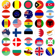 世界国旗玻璃贴片磁力贴美国奥地利比利时英国各国旗帜软磁冰箱贴