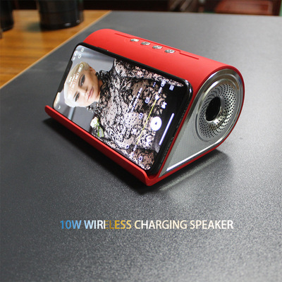 Cross border Electricity supplier Bracket wireless sound 10W Radio Fast charging Bluetooth loudspeaker box desktop Dual speakers Subwoofer