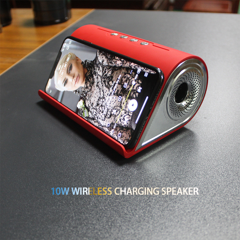 Cross border Electricity supplier Bracket wireless sound 10W Radio Fast charging Bluetooth loudspeaker box desktop Dual speakers Subwoofer