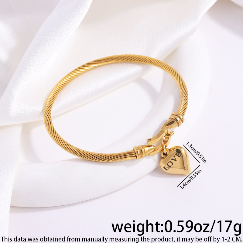 Brazalete de acero de titanio LOVE pareja amor universal hebilla de herradura de caballo pulsera de acero inoxidable niñas pulsera de personalidad de alto nivel