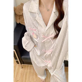 春秋季可爱卡通HelloKitty猫长袖睡衣女新款凯蒂猫长裤家居服套装