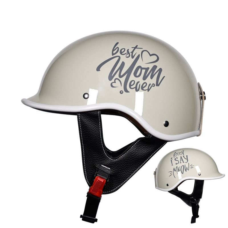 3C certificado casco de la motocicleta eléctrica de los hombres y las mujeres medio casco Retro Pedal casco de la motocicleta Cuatro Estaciones