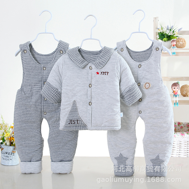 Ropa acolchada de algodón para bebés traje de invierno engrosado mono de bebé chaqueta acolchada de algodón pantalones acolchados de algodón recién nacido Ropa exterior de invierno entrega de una pieza