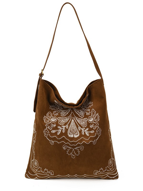 Otoño y invierno mochila de cuero de seda esmerilado bolsas de estilo nacional bordadas bolsas de estilo de mujer gran capacidad relajada sensación de relajación bolsas de hombro