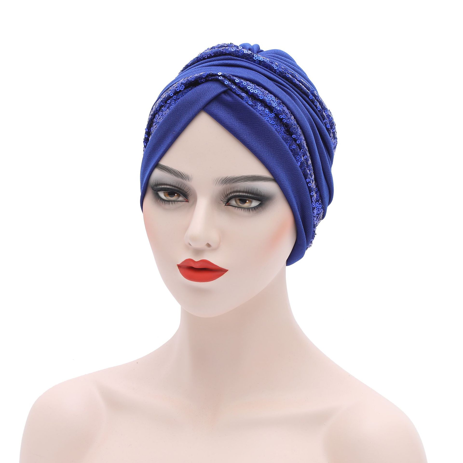 Cappello musulmano Paillettes patchwork in lino Cappello africano, cappello a chignon, cappello indiano, cappello etnico_voghion.com