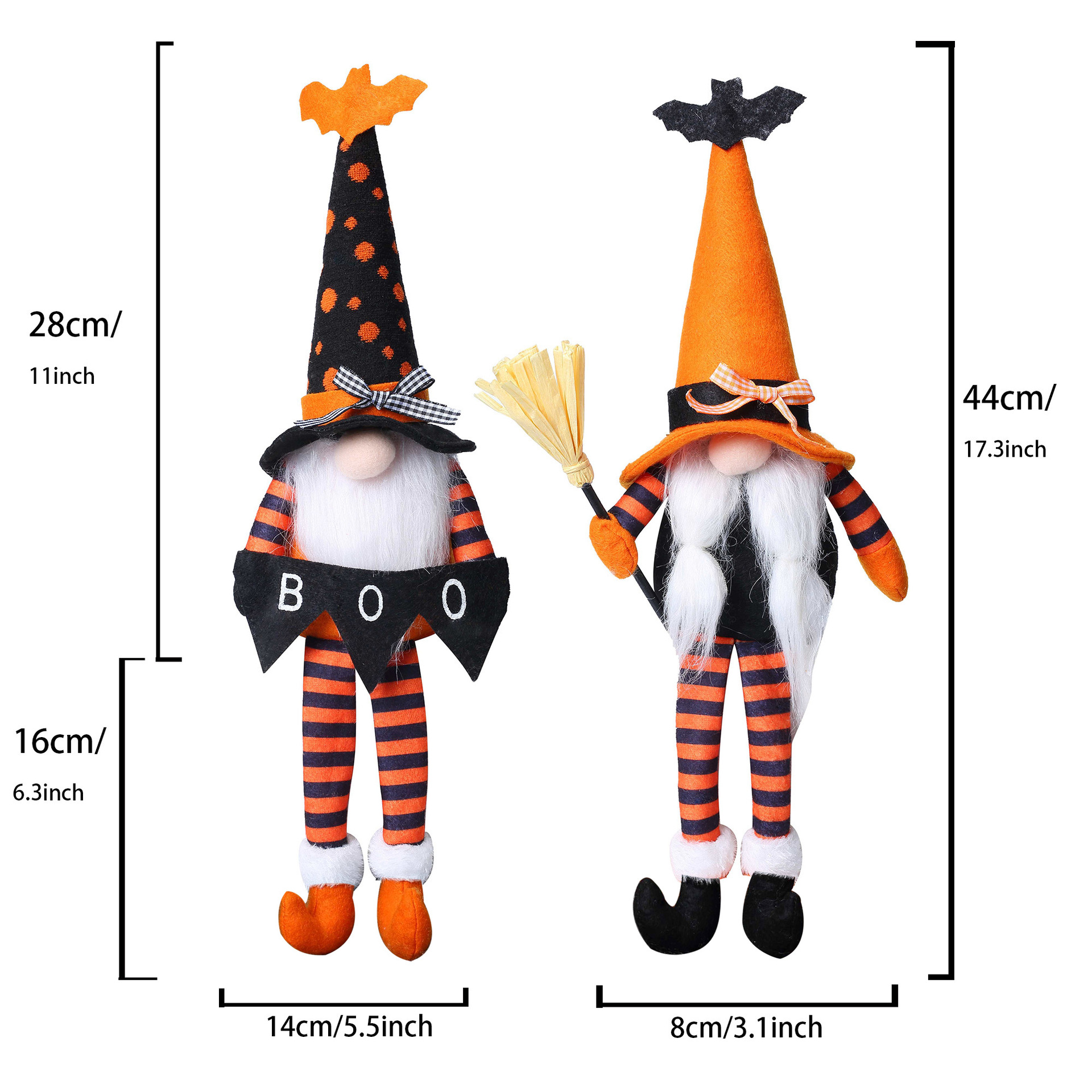 Nuevo producto transfronterizo Halloween murciélago de piernas largas sin rostro muñeca gnomo decoración decoración Rudolph goblin lote de muñeca