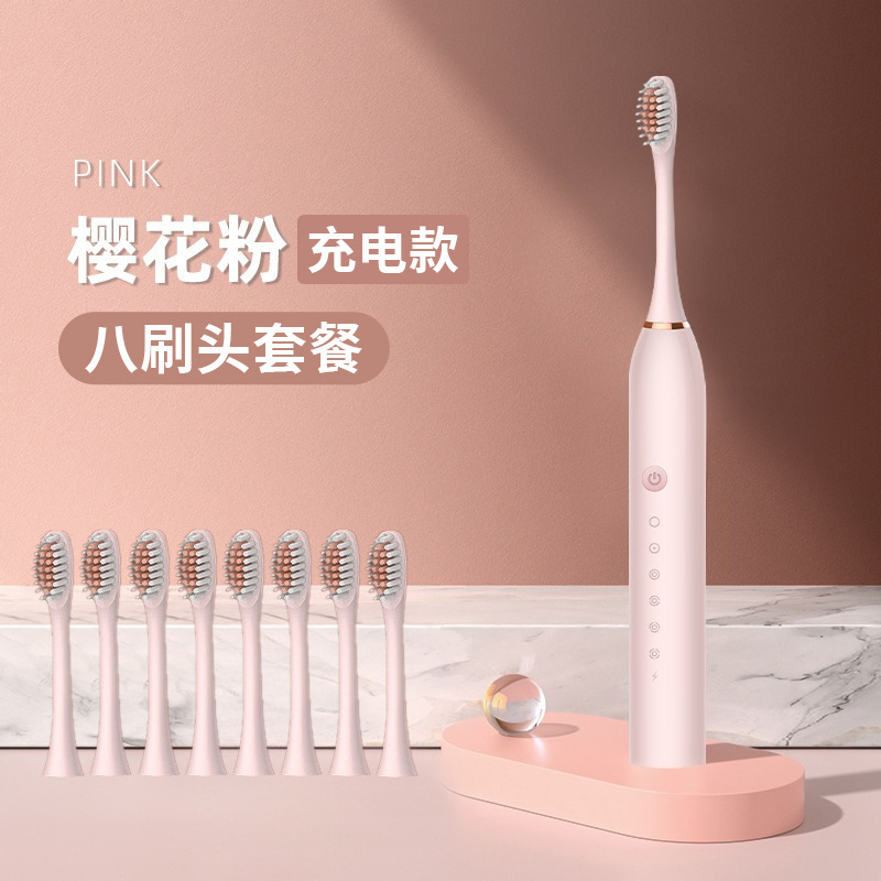 Enjuague de dientes portátil transfronterizo, limpiador de dientes automático, cepillo de dientes eléctrico ultrasónico para adultos, niños, mujeres, carga de viaje