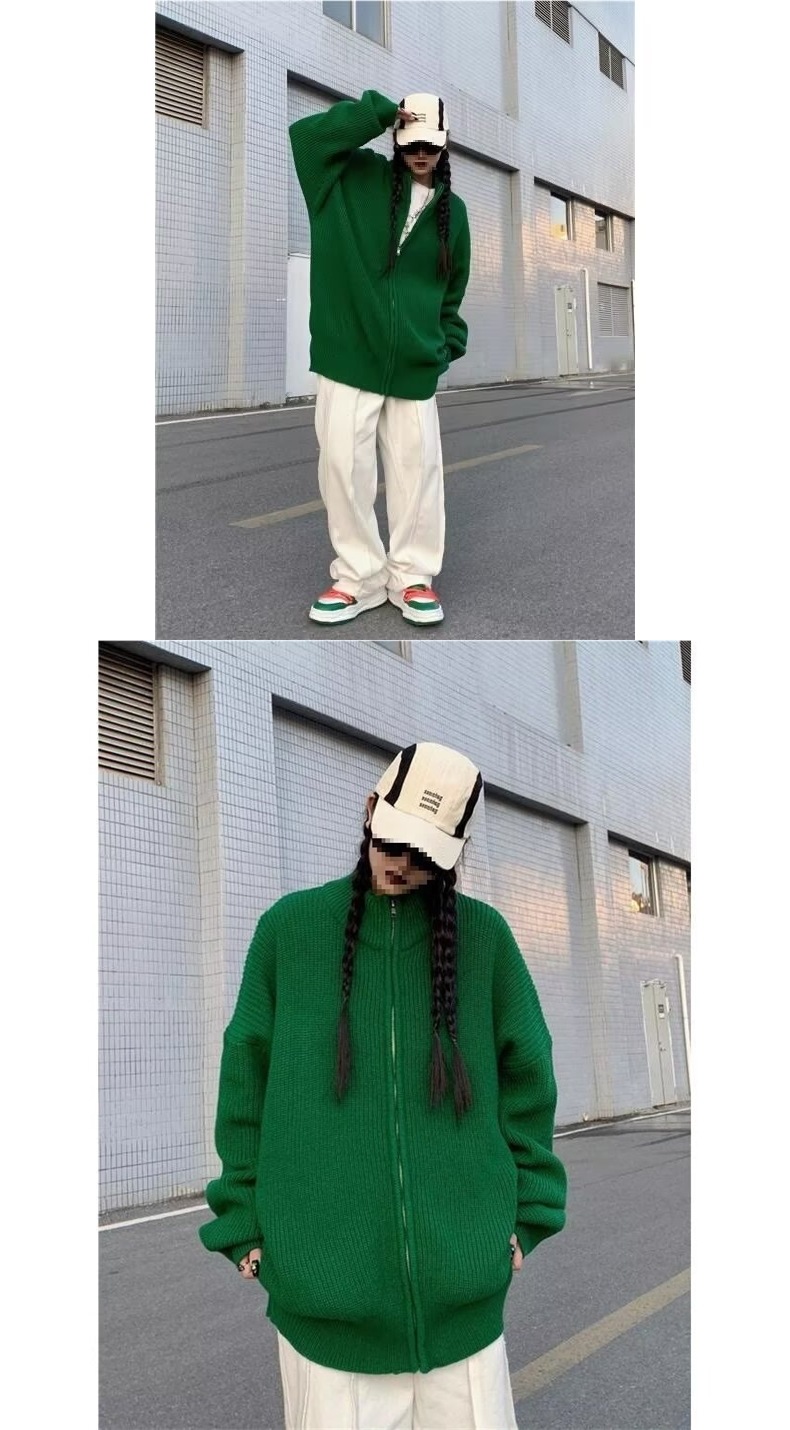 ChicShe ChicShe Style Lazy Couple Knitted Cardigan Sweater For Men Women, Autumn Winter European And American Niche Loose Top Coat Trend_voghion.com