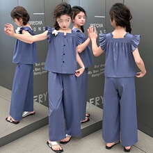 女童套装夏季2025新款洋气儿童无袖宽松中大童女孩夏装学生两件套