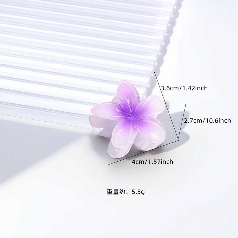 跨境新款彩色多巴胺鸡蛋花抓夹气质后脑勺盘发花朵鲨鱼夹发卡夹子|undefined