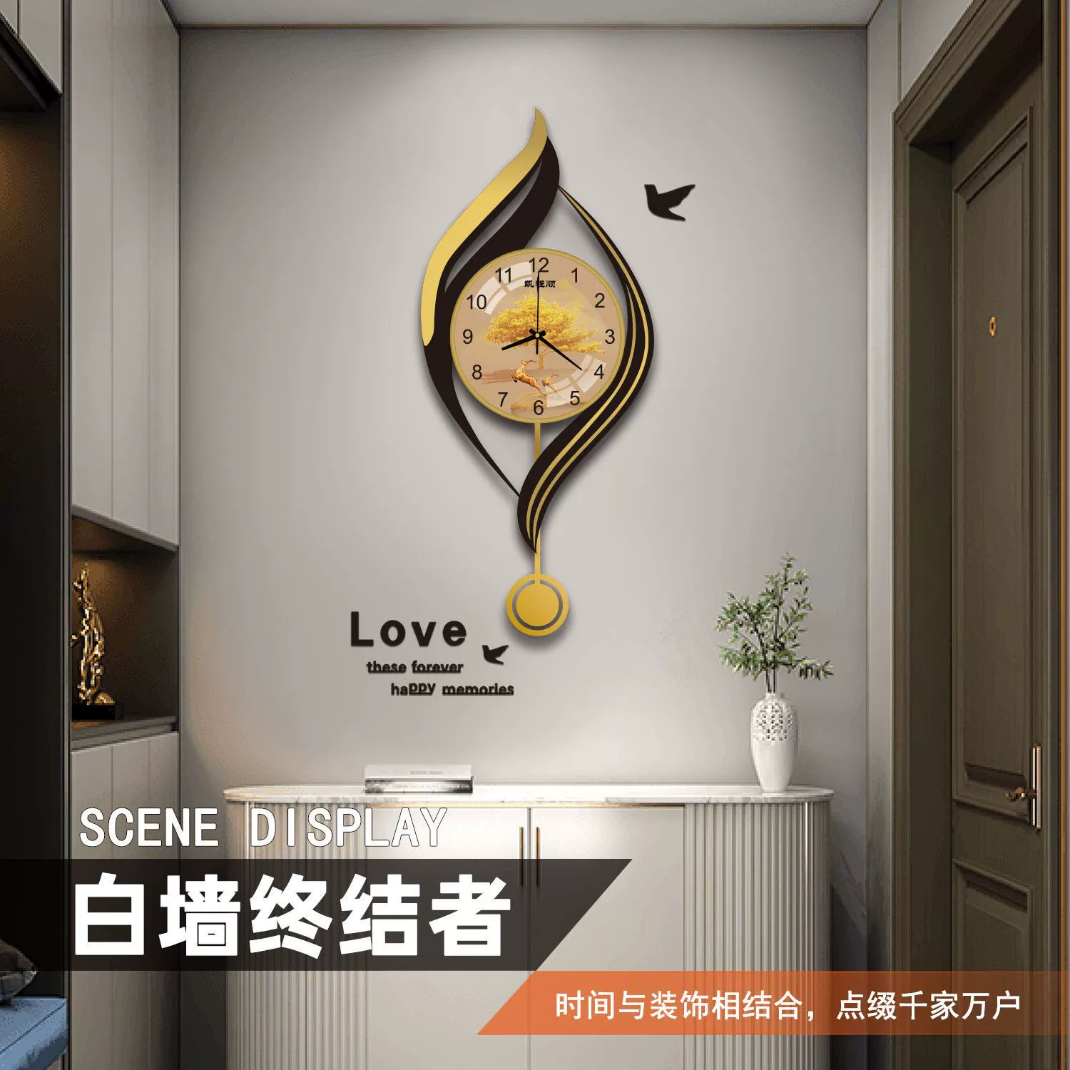 2024 Часы и часы Настенные часы Гостиная премиум-класса легкий и роскошный современный простой креативный домашний спальня висит на стене бесшумные декоративные часы